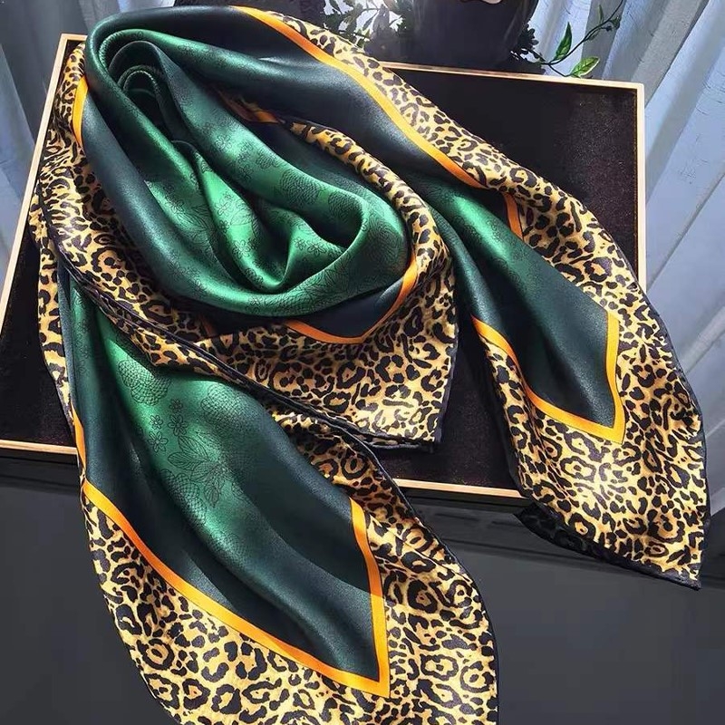Women Accessories Brands - [BYSIFA] New Emerald Green Silk Scarf