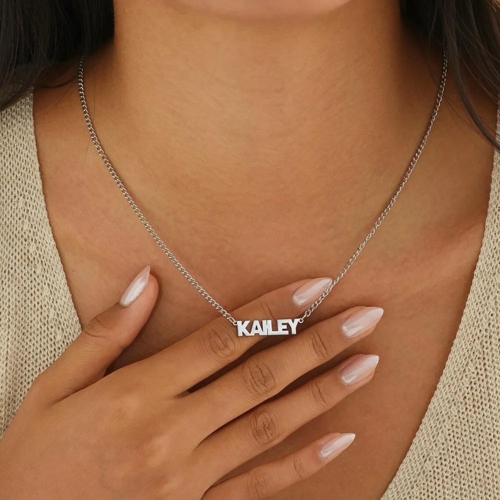 Women Accessories Gift Box - Customized Name Necklace with Cuban Chain