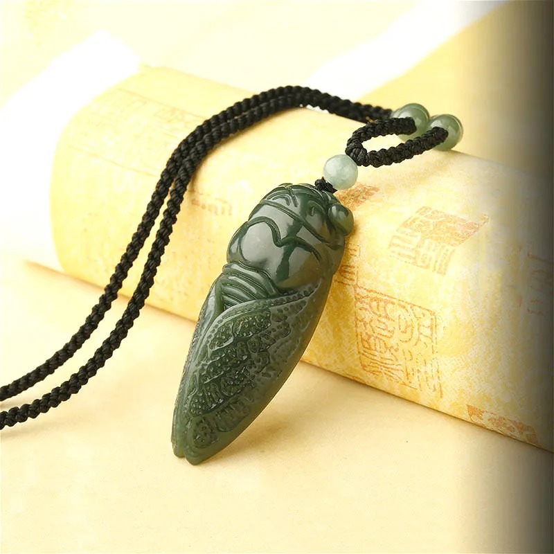 Natural Hetian Jade Cicada Pen - Women Accessories For Hand recension och pris
