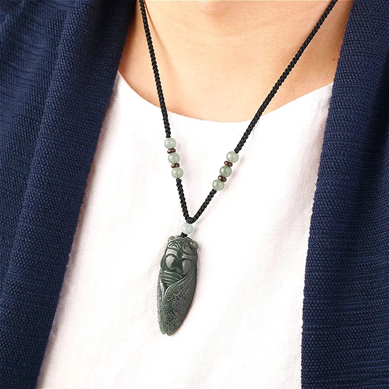 Natural Hetian Jade Cicada Pen - Women Accessories For Hand recension och pris