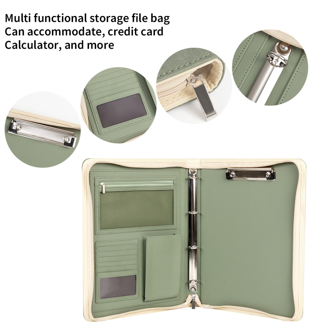 New A4 Zippered Padfolio Folde - Women Accessories Online recension och pris