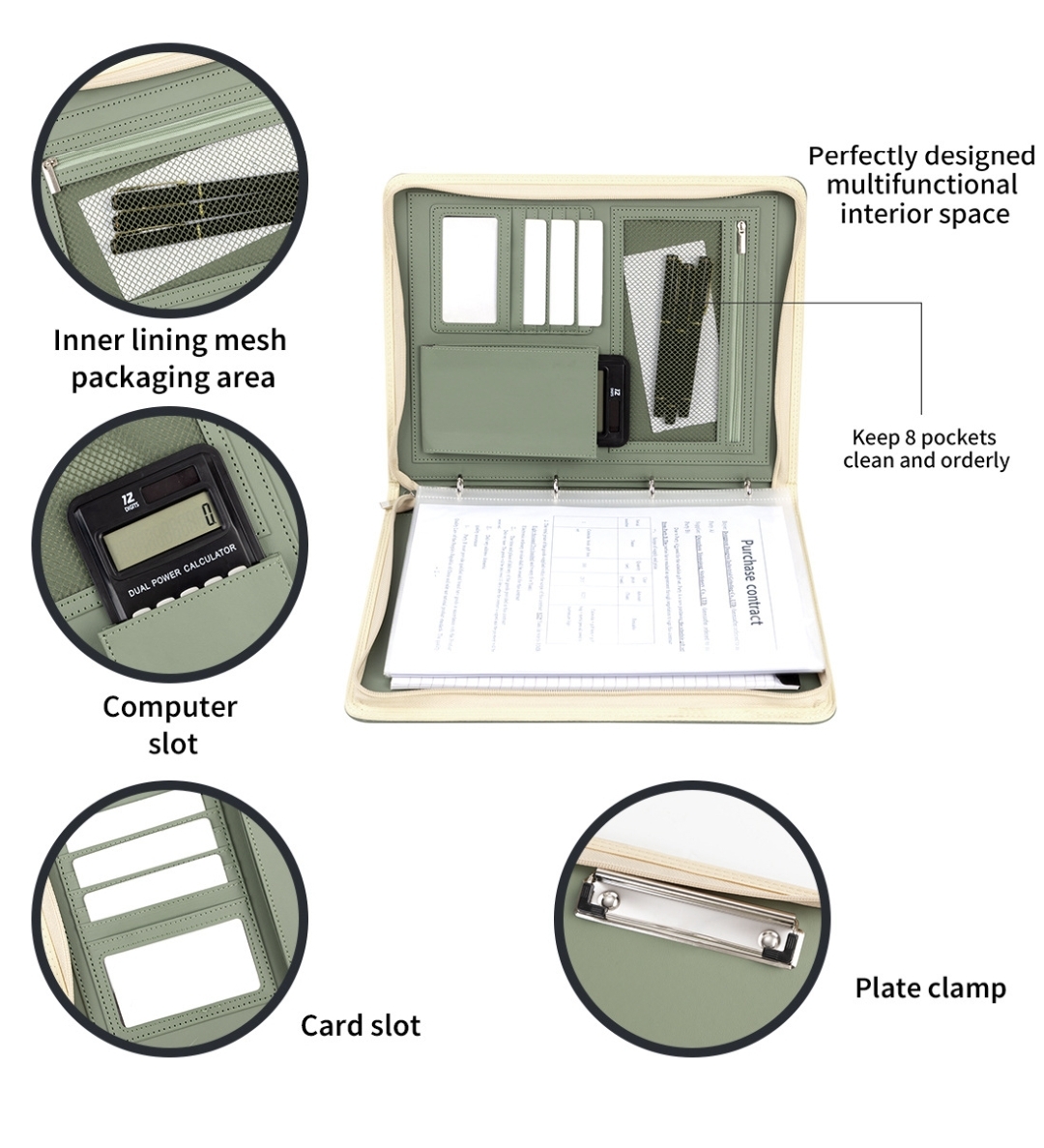 New A4 Zippered Padfolio Folde - Women Accessories Online recension och pris