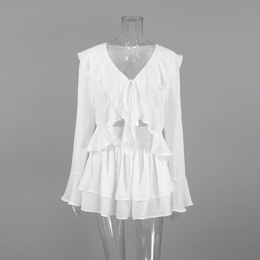 French Vintage White Chiffon 2 - Layered Necklace Set recension och pris