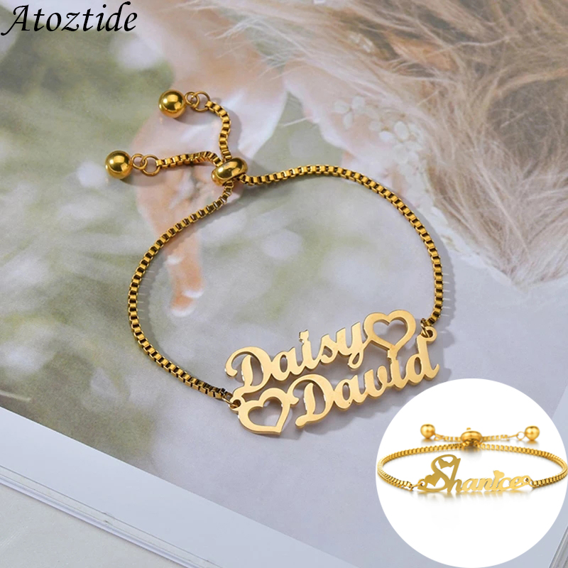 Atoztide Custom 1-2 Names Brac - Women Accessories Gift Box recension och pris