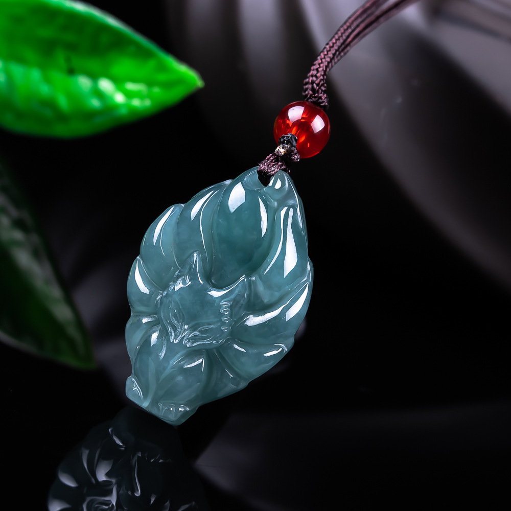 Natural Burmese Jadeite Fox Pe - Women Accessories For Gift recension och pris
