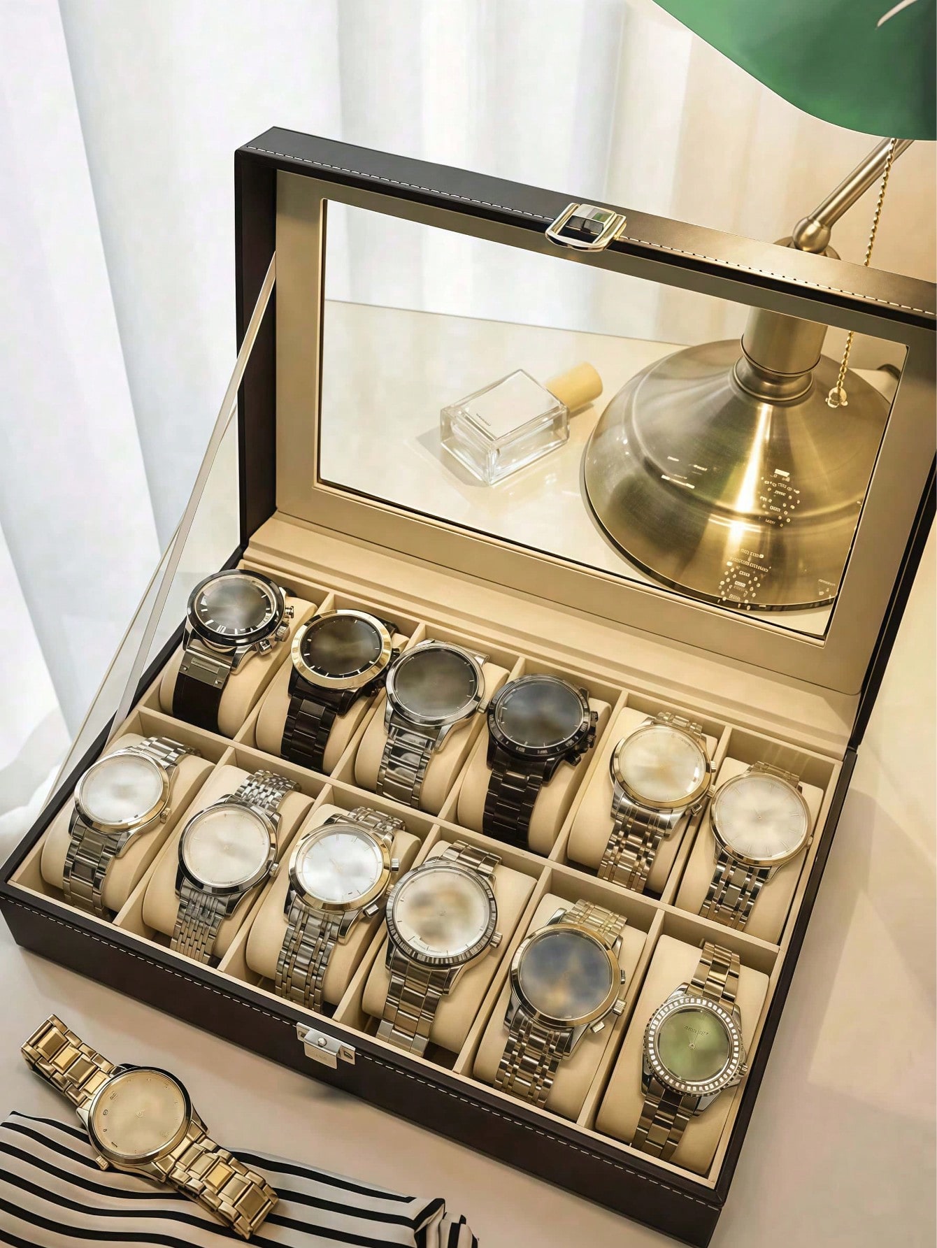 Leather Watch Box with Lock, L - Women Accessories Gift Box recension och pris