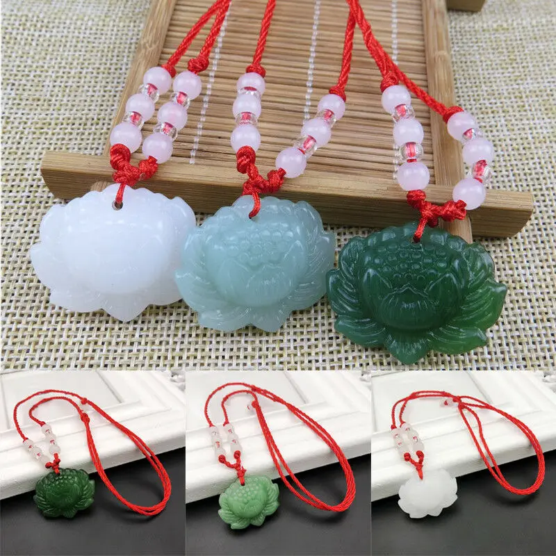 Natural Green Jade Lotus Penda - Women Accessories For Hand recension och pris