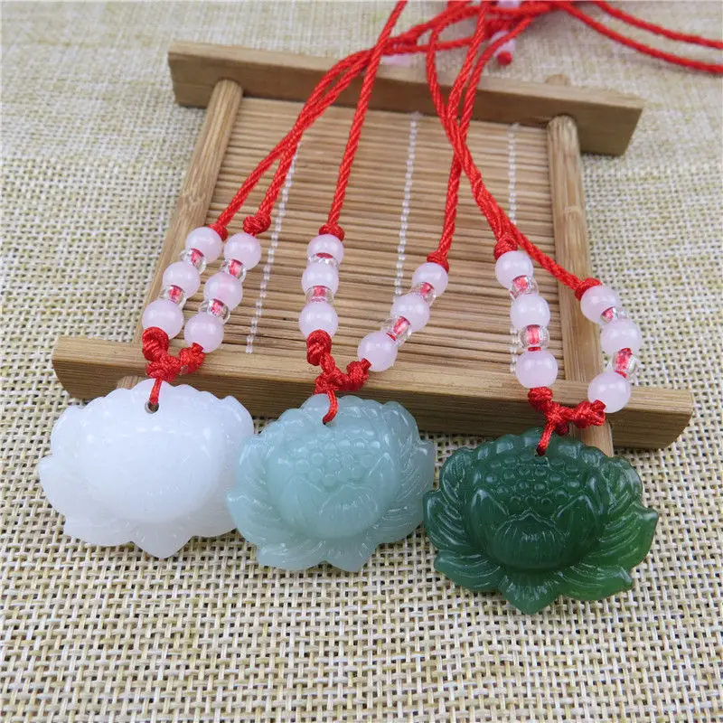 Natural Green Jade Lotus Penda - Women Accessories For Hand recension och pris