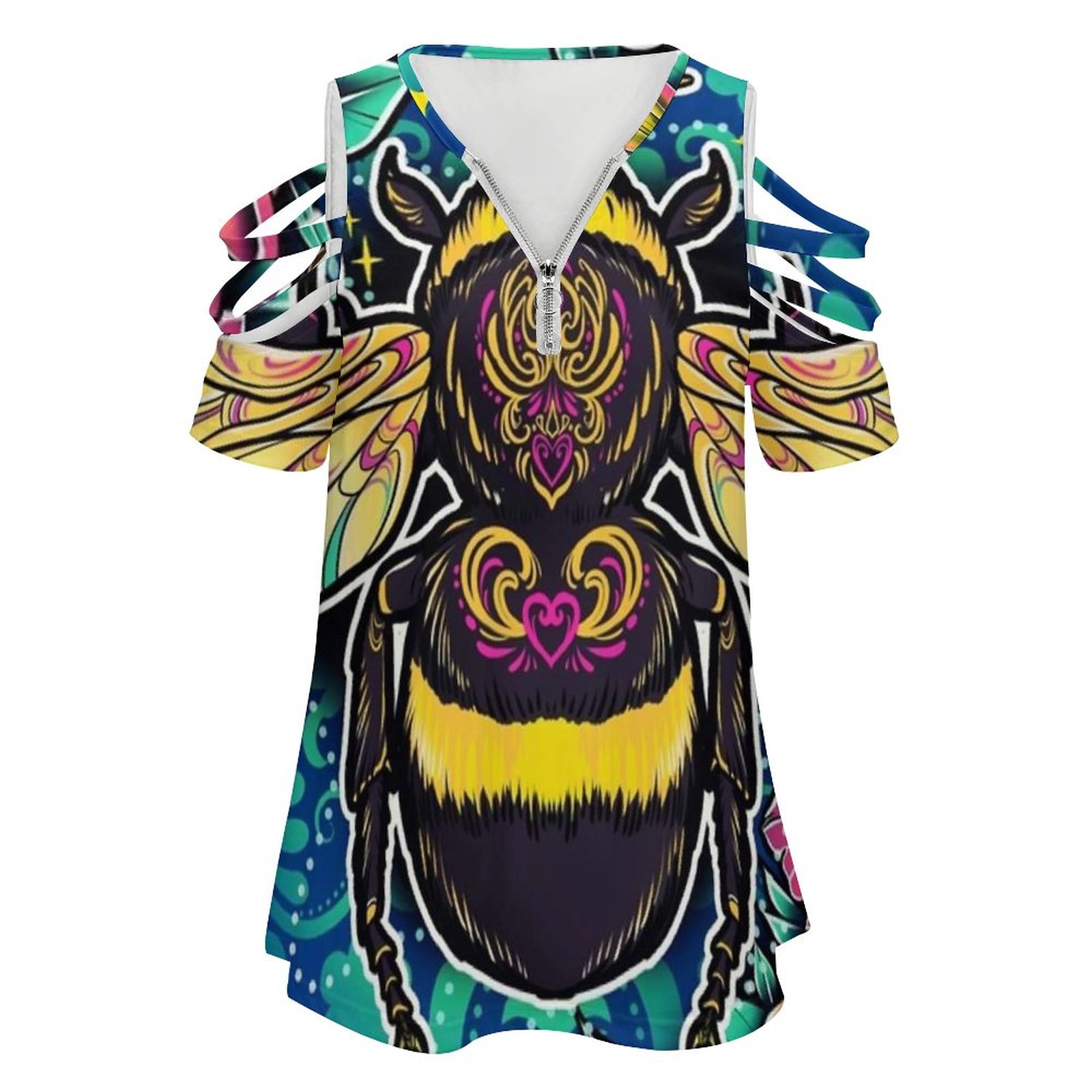 New Fashion Zip Off Shoulder T - Women Accessories Vector recension och pris