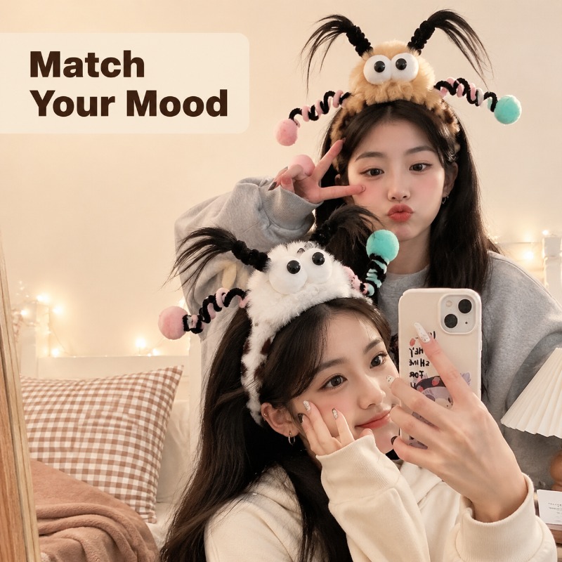 Cute Fluffy Monster Eye Hairba - Women Accessories Online recension och pris