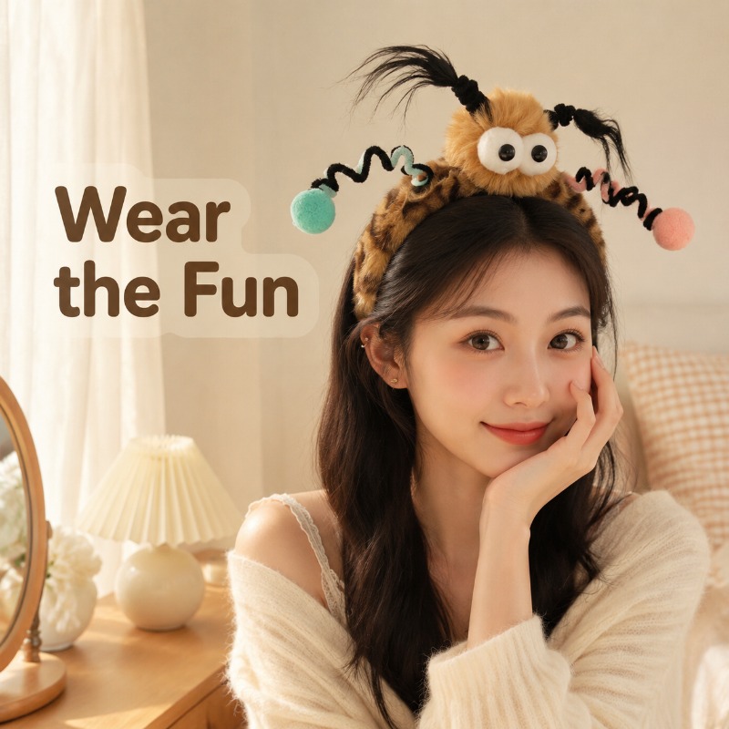 Cute Fluffy Monster Eye Hairba - Women Accessories Online recension och pris