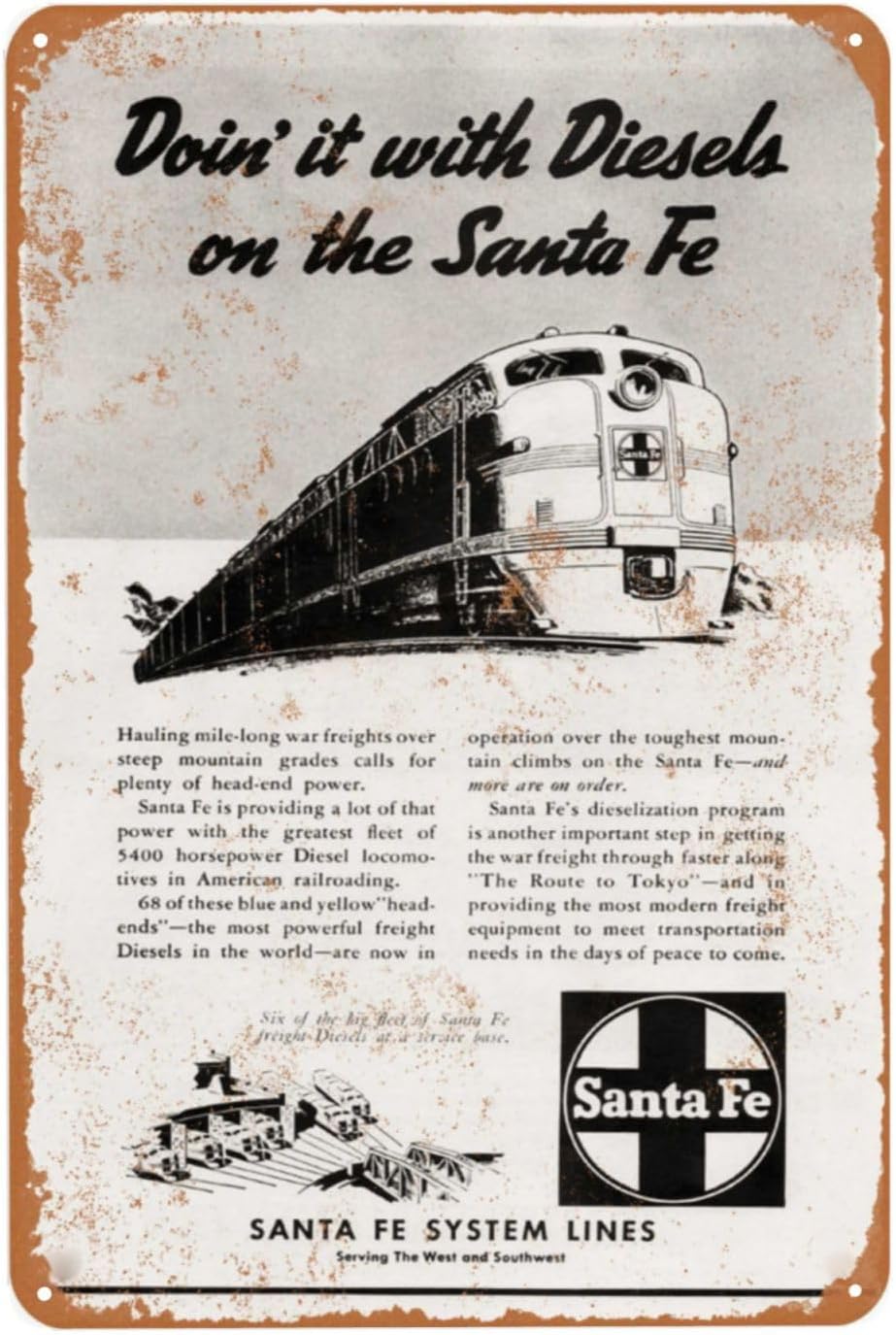 1p,Vintage Metal Sign, Santa F - Women Accessories Poster recension och pris