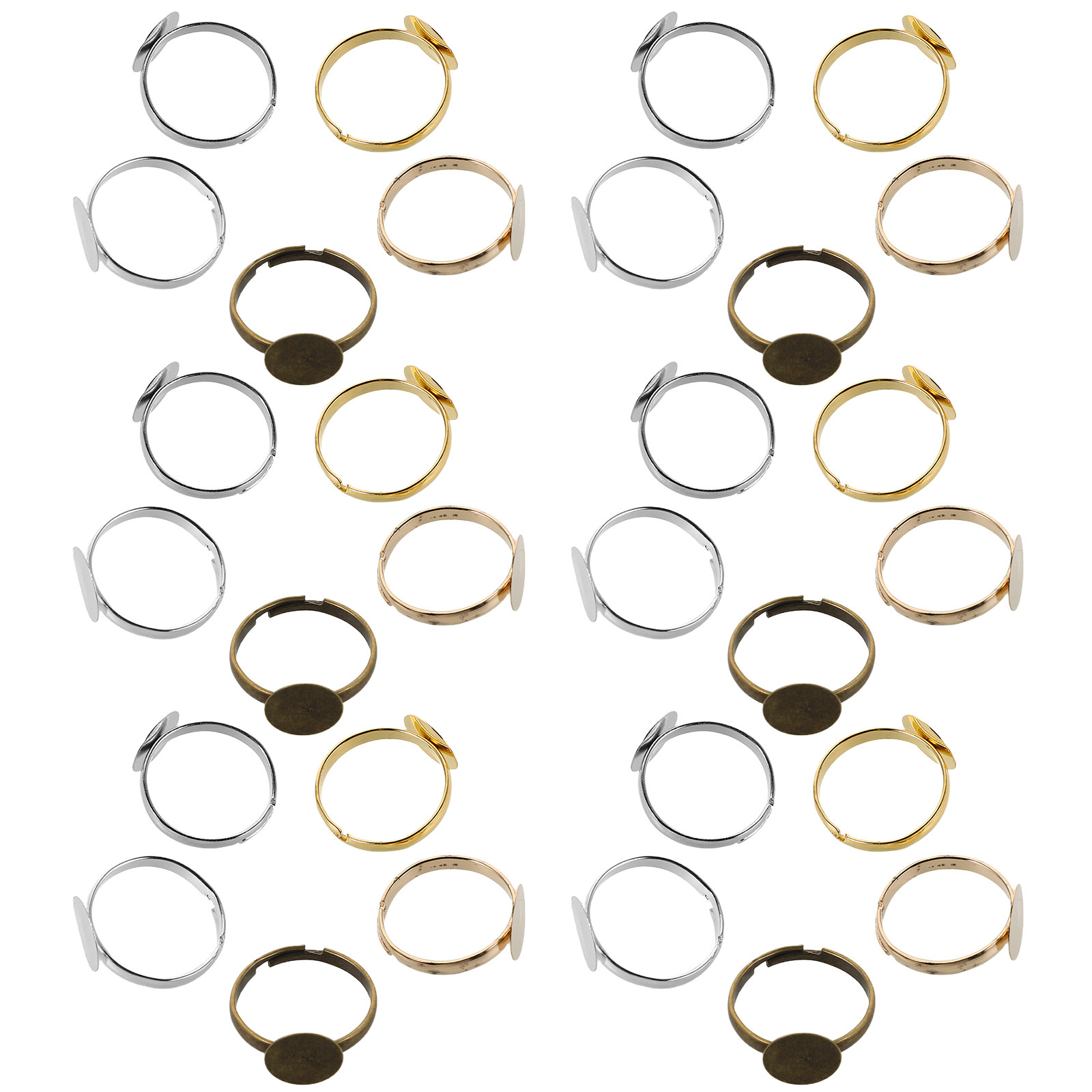 100Pcs Adjustable Cabochon Bas - Ring Set Adjustable recension och pris