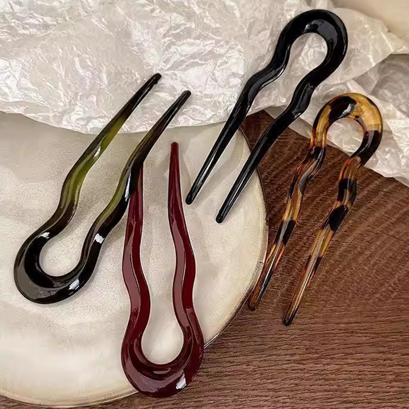 Elegant Acrylic U-shaped Hairp - Women Accessories Wholesale recension och pris