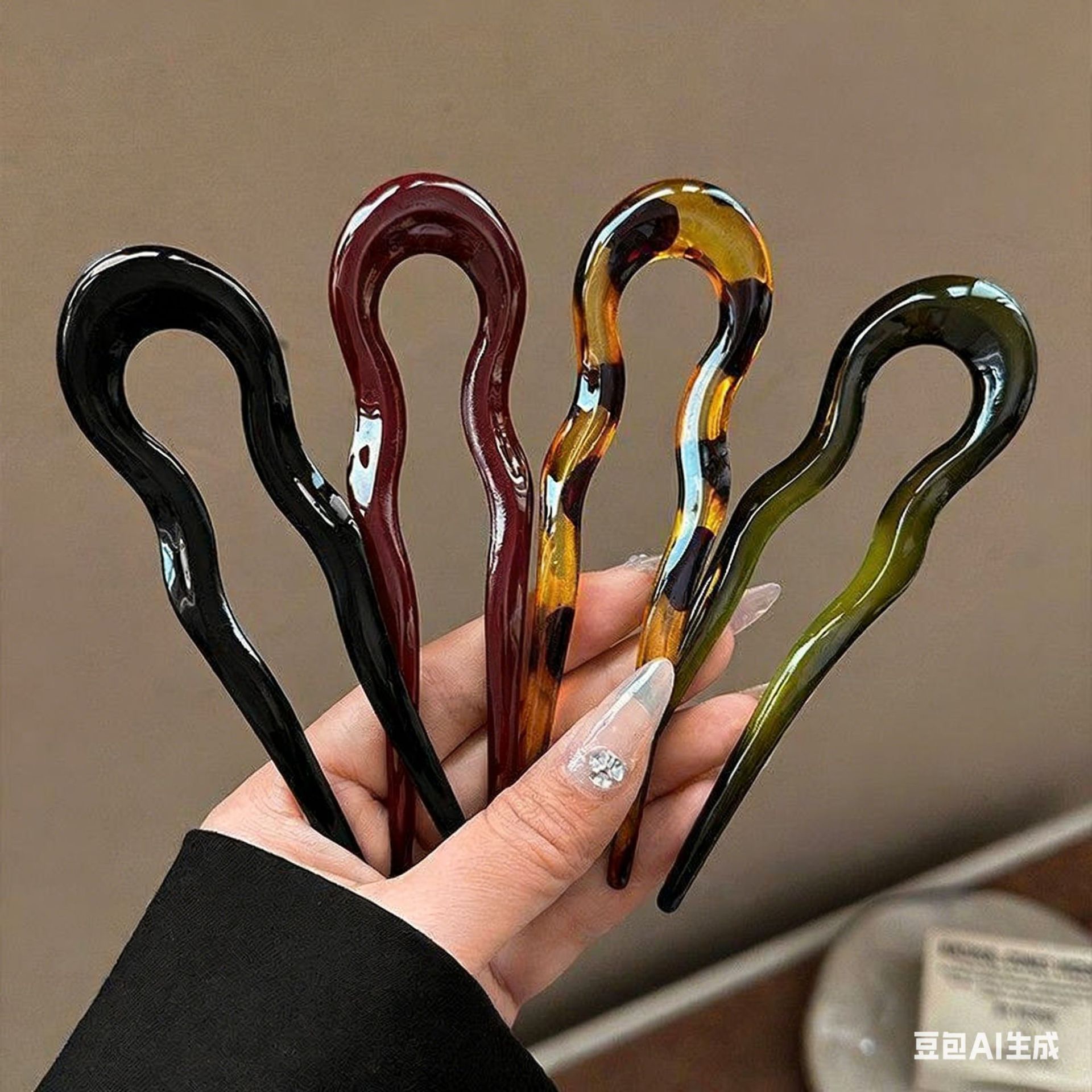 Elegant Acrylic U-shaped Hairp - Women Accessories Wholesale recension och pris