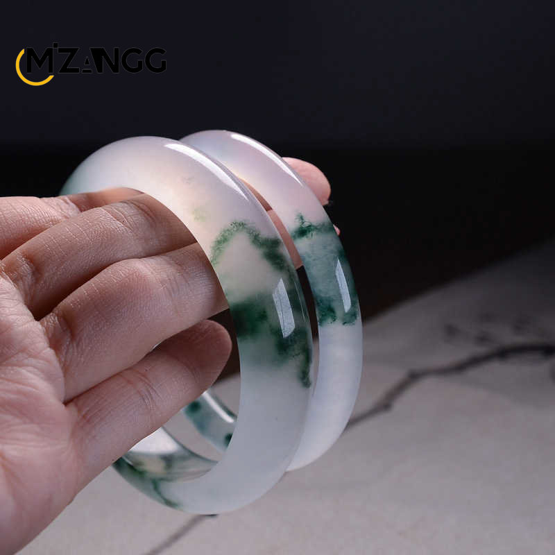 Natural Green Jadeite Bangle J - Women Accessories For Hand recension och pris