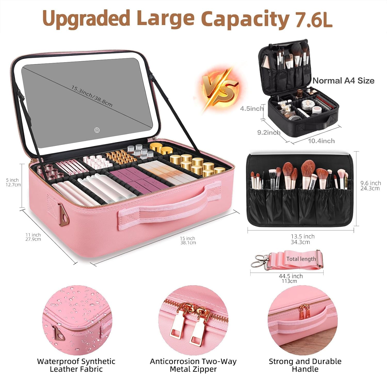 Large Capacity Makeup Bag 15'' - Women Accessories Box recension och pris